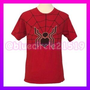 Spider-Man Marvel Red Short Sleeve T-Shirt with Spider and Web Print Size Small